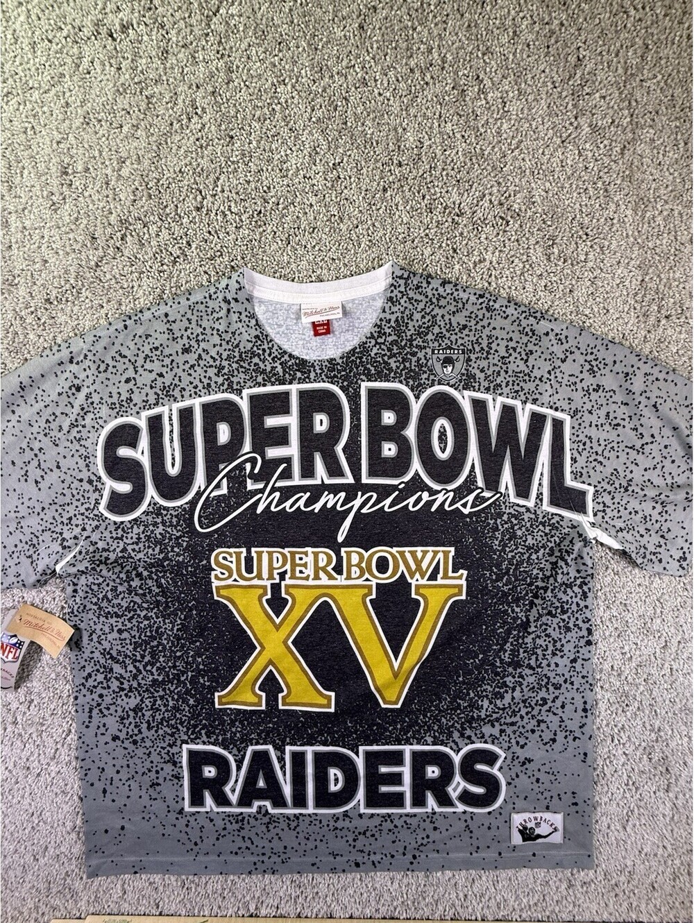 NWT, Mitchell & Ness NFL Oakland Raiders Super Bowl XV Champions Tee, Size 2XL